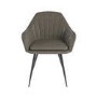 ONLY OPENED - Set of 2 Dove Grey Faux Leather Tub Dining Chairs - Logan