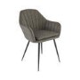 ONLY OPENED - Set of 2 Dove Grey Faux Leather Tub Dining Chairs - Logan