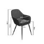GRADE A1 - Set of 2 Grey Faux Leather Dining Tub Chairs with Black Legs - Logan