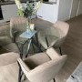 ONLY OPENED - Logan Faux Leather Truffle Fabric Dining Chair