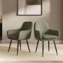 ONLY OPENED - Set of 2 Sage Green Faux Leather Dining Chairs - Logan