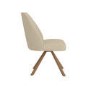 ONLY OPENED - Set of 2 Beige Upholstered Swivel Dining Chairs with Walnut Effect Legs - Logan