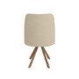 ONLY OPENED - Set of 2 Beige Upholstered Swivel Dining Chairs with Walnut Effect Legs - Logan