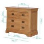 Loire Oak Farmhouse 2+2 Drawer Chest of Drawers