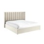 ONLY OPENED - Cream Velvet Super King Ottoman Bed With Winged Headboard - Maddox