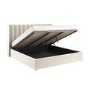 ONLY OPENED - Cream Velvet Super King Ottoman Bed With Winged Headboard - Maddox