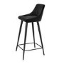GRADE A1 - Charcoal Grey Velvet Bar Stool with Black Legs - Macie