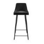 GRADE A1 - Charcoal Grey Velvet Bar Stool with Black Legs - Macie