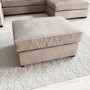 Large Beige Woven Fabric Footstool - Madison
