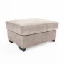 Large Beige Woven Fabric Footstool - Madison