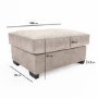 Large Beige Woven Fabric Footstool - Madison