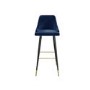 GRADE A1 - Navy Velvet Bar Stool with Back - 79cm - Maddy