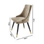GRADE A1 - Set of 2 Beige Velvet Dining Chairs with Button Back - Maddy