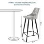 GRADE A1 - Silver Grey Woven Fabric Bar Stool with Button Back - Maddy