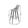 GRADE A2 - Silver Grey Woven Fabric Bar Stool with Button Back - Maddy