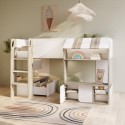 A1/MRC001 GRADE A1 - White and Oak Mid Sleeper Cabin bed with Storage - Marcel