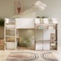 GRADE A1 - White and Oak Mid Sleeper Cabin bed with Storage - Marcel