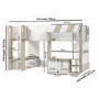 GRADE A1 - White and Oak Mid Sleeper Cabin bed with Storage - Marcel