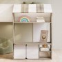 GRADE A1 - White and Oak Mid Sleeper Cabin bed with Storage - Marcel