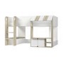 GRADE A1 - White and Oak Mid Sleeper Cabin bed with Storage - Marcel