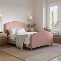 GRADE A1 - Pink Upholstered Double Side-Lift Ottoman Storage Bed with Legs - Marie