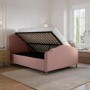 GRADE A1 - Pink Upholstered Double Side-Lift Ottoman Storage Bed with Legs - Marie
