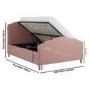 GRADE A1 - Pink Upholstered Double Side-Lift Ottoman Storage Bed with Legs - Marie