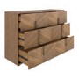 ONLY OPENED - Wide Walnut Mid-Century Chest of 6 Drawers with Parquet Finish – Nikita