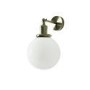 GRADE A1 - Opal Smooth Glass Globe Wall Light with Brass Finish - Salerno