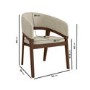 ONLY OPENED - Set of 2 Walnut and Beige Upholstered Curved Dining Chairs - Owen