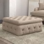 GRADE A1 - Large Beige Fabric Storage Footstool - Payton
