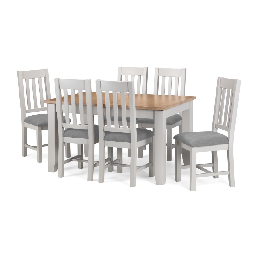 Julian Bowen Richmond Dining Set Table and 6 Richmond Chairs in Grey