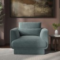 A1/RMS008 ONLY OPENED - Blue Chenille Armchair with Cushion - Ramses 