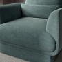 ONLY OPENED - Blue Chenille Armchair with Cushion - Ramses 