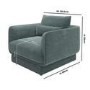ONLY OPENED - Blue Chenille Armchair with Cushion - Ramses 