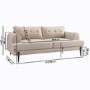 ONLY OPENED - Beige Fabric 3 Seater Sofa - Rosie