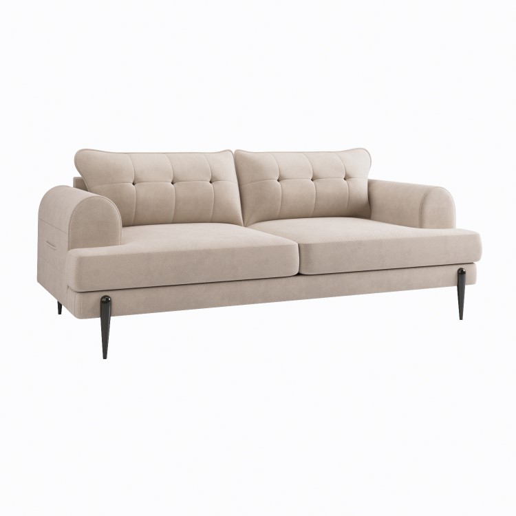 ONLY OPENED - Beige Fabric 3 Seater Sofa - Rosie