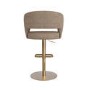 ONLY OPENED - Curved Beige Faux Leather Adjustable Swivel Bar Stool with Gold Base - Runa