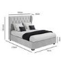 GRADE A2 - Safina Diamante Wing Back King Size Ottoman Bed in Grey Velvet
