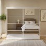 ONLY OPENED - Large White Mirrored Sliding Door Double Wardrobe with Shelves - Sidney