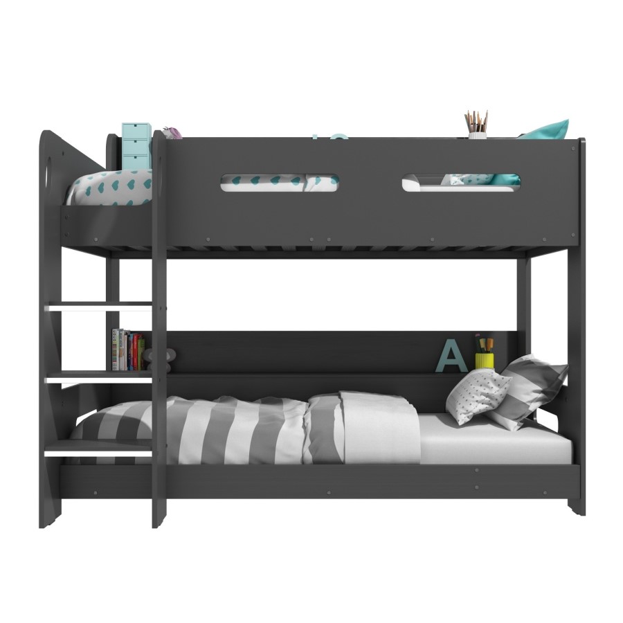 GRADE A1 - Sky Bunk Bed in Dark Grey - Ladder Can Be Fitted Either Side!