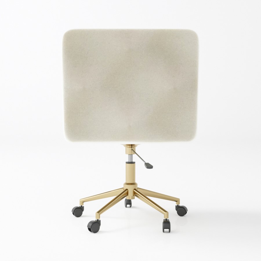 ALMOST PERFECT - Cream Velvet Tub Office Chair - Sonny