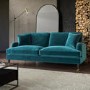 Teal Velvet 3 Seater Sofa - Payton