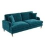 Teal Velvet 3 Seater Sofa - Payton