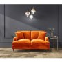 GRADE A2 - Orange Velvet 2 Seater Sofa - Payton