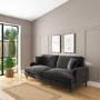 GRADE A2 - Charcoal Velvet 3 Seater Sofa - Payton