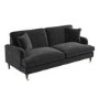 GRADE A2 - Charcoal Velvet 3 Seater Sofa - Payton