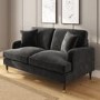 ONLY OPENED - Payton Charcoal Grey Velvet 2 Seater Sofa