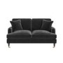 ONLY OPENED - Payton Charcoal Grey Velvet 2 Seater Sofa