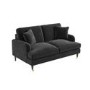 ONLY OPENED - Payton Charcoal Grey Velvet 2 Seater Sofa